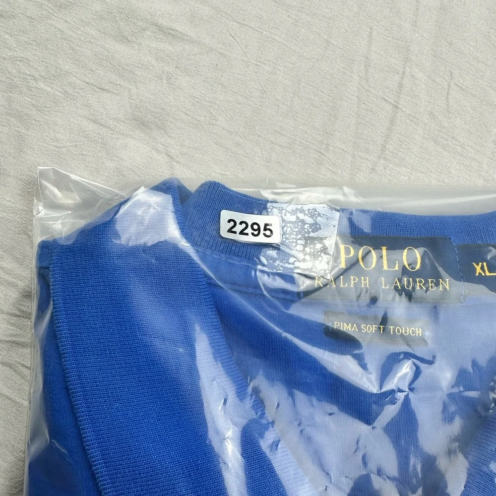 Polo Ralph Lauren Men's Pima soft touch Blue Polo Shirt size XL